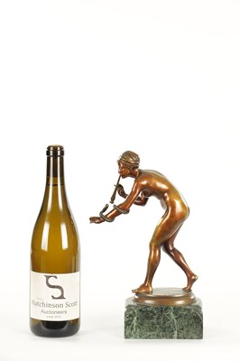 Lot 815 - AFTER RUDOLF KAESBACH (1873-1955) A BRONZE FIGURAL SCULPTURE OF A SNAKE CHARMER
