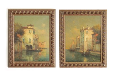 Lot 947 - ANTOINE BOUVARD JR (FRENCH, 1913 - 1972) A PAIR OF 20TH CENTURY VENETIAN OILS ON CANVAS