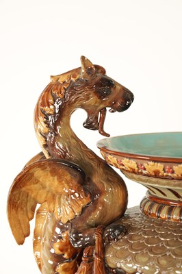 Lot 74 - A 19TH CENTURY CONTINENTAL MAJOLICA JARDINIERE ON STAND BY WILHELM SCHILLER & SONS