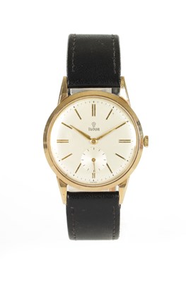 Lot 578 - A  1960'S GENTLEMAN’S 9CT GOLD ROLEX TUDOR WRISTWATCH WITH ORIGINAL BOX AND PAPERWORK