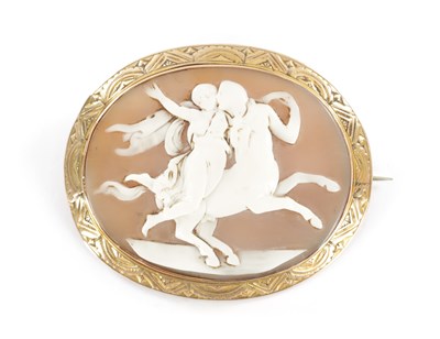Lot 313 - A LARGE 19TH CENTURY GOLD MOUNTED CAMEO BROOCH