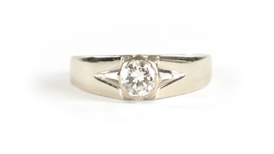 Lot 377 - AN 18CT WHITE GOLD 1/2 CARAT SOLITAIRE DIAMOND RING