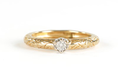 Lot 383 - A 9CT GOLD DIAMOND SOLITAIRE RING