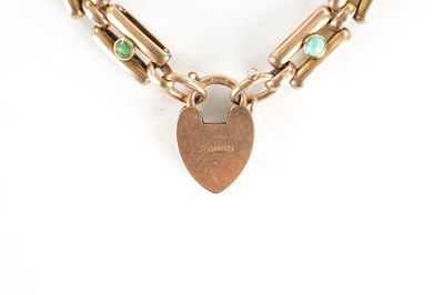 Lot 340 - A 9CT ROSE GOLD AND TURQUOISE BRACELET