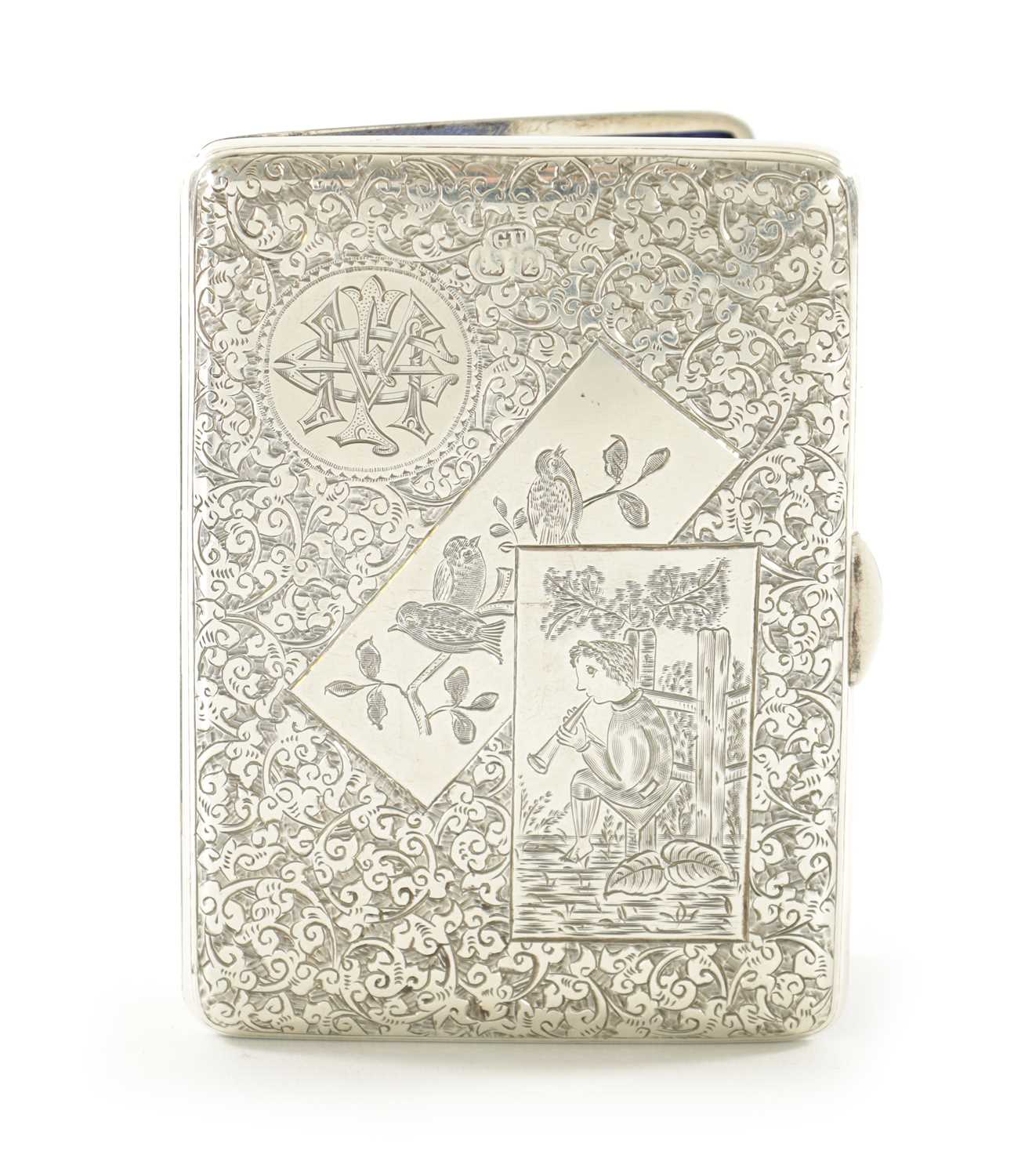 Lot 539 - A LATE 19TH CENTURY AESTHETIC PERIOD SILVER CARD CASE