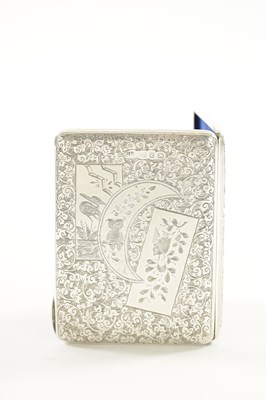 Lot 539 - A LATE 19TH CENTURY AESTHETIC PERIOD SILVER CARD CASE