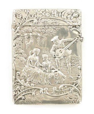 Lot 487 - A LATE 19TH CENTURY SILVER CARD CASE