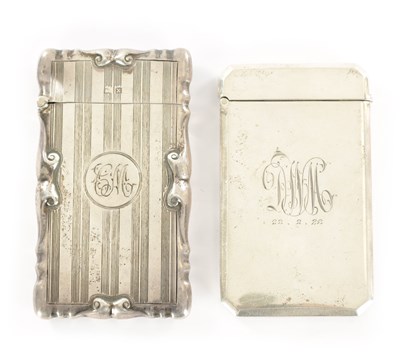 Lot 528 - TWO EARLY 20TH CENTURY SILVER RECTANGULAR CARD CASES