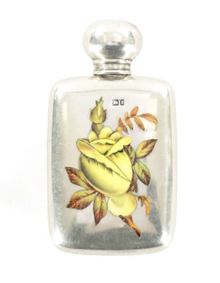 Lot 407 - A 19TH CENTURY SILVER AND ENAMEL SCENT BOTTLE