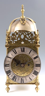 Lot 700 - A 19TH CENTURY BRASS DOUBLE FUSEE LANTERN...