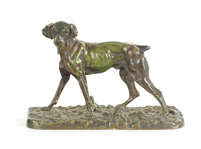 Lot 824 - A 19TH CENTURY FRENCH CAST BRONZED DOG SCULPTURE/CARD HOLDER