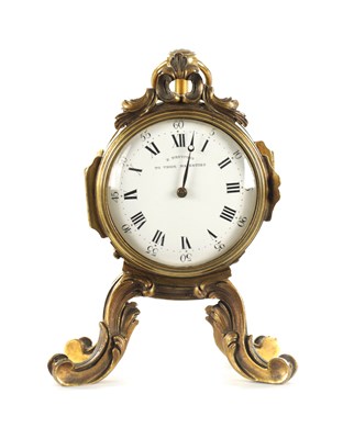 Lot 1084 - A LATE 19TH CENTURY FRENCH CAST BRASS DESK CLOCK