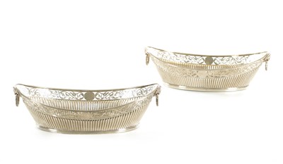 Lot 491 - A PAIR OF VICTORIAN SILVER PIERCED BREAD BASKETS