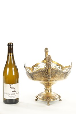 Lot 510 - AN EDWARD VII SILVER GILT TWO-HANDLED BASKET CENTREPIECE