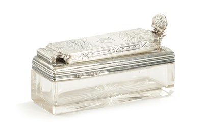 Lot 490 - A VICTORIAN SILVER TOPPED TRAVELLING INK WELL