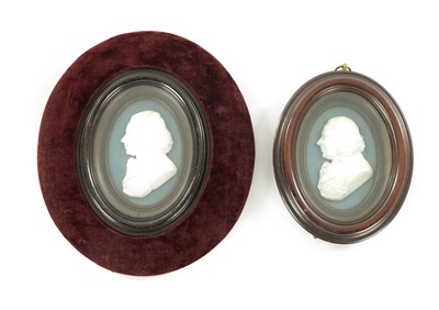 Lot 858 - TWO LATE 18TH CENTURY WAX RELIEF MOULDED SIDE BUST PORTRAITS OF WILLIAM GILLESPIE DATED 1791 AND 1797 BY F. TASSIE