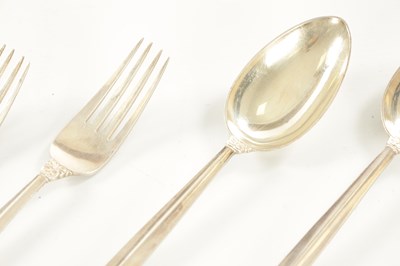 Lot 513 - A 20TH CENTURY TWELVE-PIECE SILVER ACANTHUS CUTLERY SET BY GEORGE JENSON