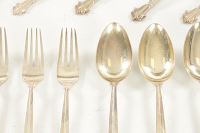 Lot 513 - A 20TH CENTURY TWELVE-PIECE SILVER ACANTHUS CUTLERY SET BY GEORGE JENSON