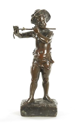 Lot 810 - A 19TH CENTURY FRENCH BRONZE FIGURE OF A STANDING BOY