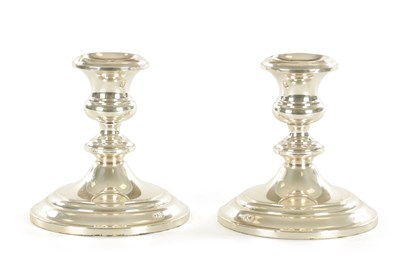 Lot 445 - A PAIR OF FILLED SILVER CANDLESTICKS BY GORHAM