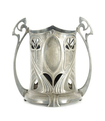 Lot 769 - A WMF ART NOVEAU PEWTER WINE BOTTLE HOLDER