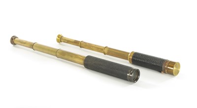 Lot 1244 - TWO EARLY 20TH CENTURY LACQUERED BRASS TELESCOPES