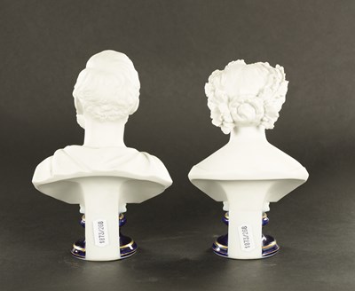 Lot 53 - A PAIR OF LATE 19TH CENTURY GERMAN PARIAN PORCELAIN BUSTS
