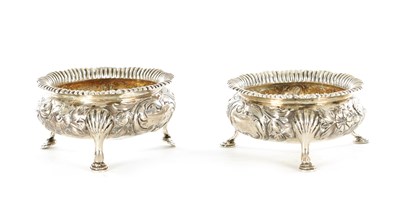 Lot 495 - A PAIR OF VICTORIAN SILVER TABLE SALTS