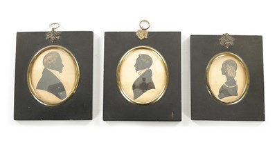 Lot 960 - A COLLECTION OF THREE 19TH CENTURY SIDE BUST PORTRAIT SILHOUETTES