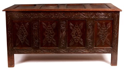 Lot 675 - A late 17th Century joined Oak West Country...