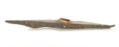 Lot 909 - AN ANTIQUE LEATHERWORK INUIT MODEL OF A CANOE