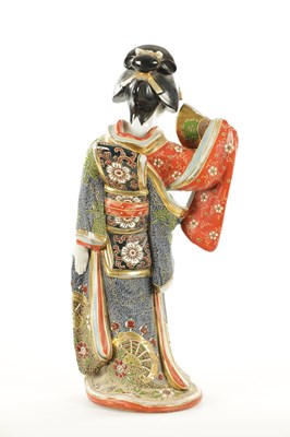 Lot 163 - A LATE 19TH CENTURY CHINESE HARDSTONE FIGURE OF A GEISHA