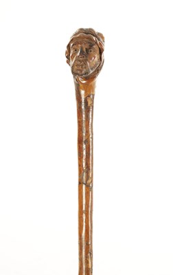 Lot 719 - A LATE 19TH CENTURY ROOT WOOD WALKING STICK