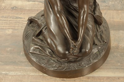 Lot 912 - HENRI CHAPU (FRENCH, 1833-1891) BRONZE SCULPTURE OF JOAN OF ARC