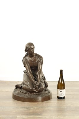 Lot 912 - HENRI CHAPU (FRENCH, 1833-1891) BRONZE SCULPTURE OF JOAN OF ARC