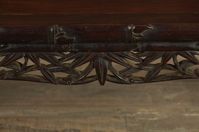Lot 154 - A 19TH CENTURY CHINESE CARVED HARDWOOD ALTAR TABLE
