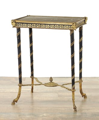 Lot 1495 - A 19TH CENTURY FRENCH MARBLE TOP TABLE IN THE MANNER OF ADAM WEISWEILER