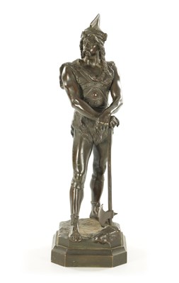 Lot 888 - JEAN DIDIER DEBÜT (1824-1893) A 19TH CENTURY BRONZE FIGURE OF A VIKING