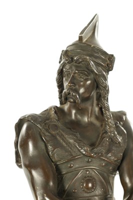 Lot 888 - JEAN DIDIER DEBÜT (1824-1893) A 19TH CENTURY BRONZE FIGURE OF A VIKING