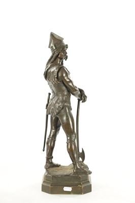 Lot 888 - JEAN DIDIER DEBÜT (1824-1893) A 19TH CENTURY BRONZE FIGURE OF A VIKING