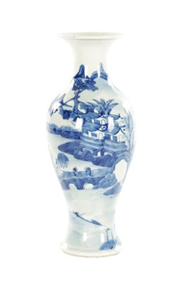 Lot 215 - A 19TH CENTURY CHINESE PORCELAIN BLUE AND WHITE  BALUSTER VASE