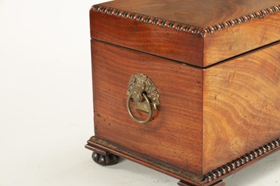 Lot 929 - A WILLIAM IV FIGURED MAHOGANY TEA CADDY