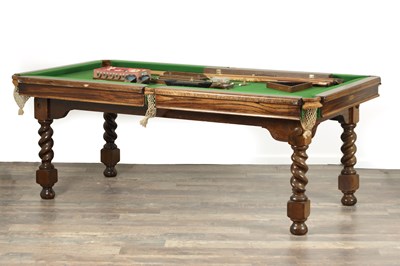 Lot 1407 - A LATE 19TH CENTURY SNOOKER / DINING TABLE BY THE BLACKPOOL BILLIARDS WORKS COMPANY