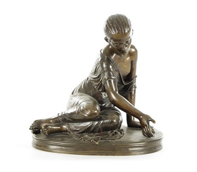 Lot 783 - A LATE 19TH CENTURY BRONZE SCULPTURE OF A YOUNG FEMALE