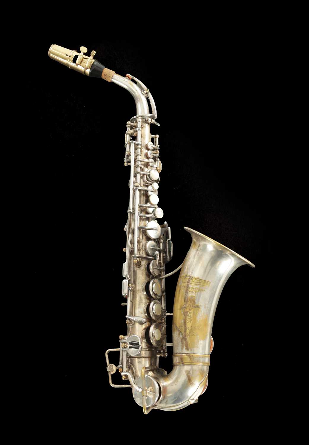 Lot 1282 - AN EARLY HENRI SELMER SERIE 1922 SILVERED BRASS SOPRANO SAXOPHONE