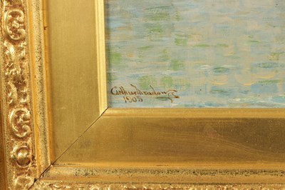 Lot 990 - ARTHUR J MEADOWS (1843-1907). A FINE PAIR OF EARLY 20TH CENTURY OIL ON CANVAS VENETIAN SCENES