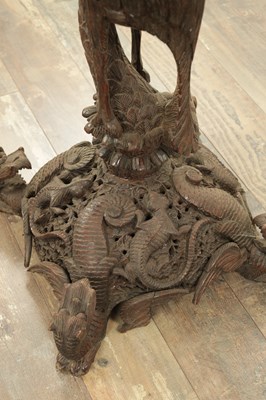 Lot 179 - A 19TH CENTURY ANGLO INDIAN CARVED HARDWOOD JARDINIERE STAND