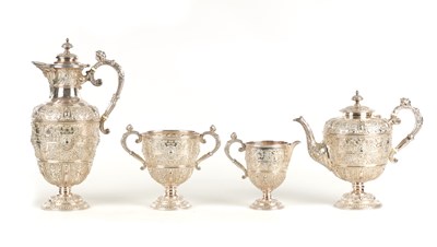 Lot 433 - A FINE QUALITY VICTORIAN SILVER FOUR-PIECE TEA SERVICE