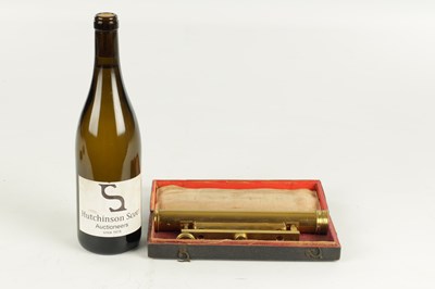 Lot 1254 - BENJAMIN COLE, LONDON. A MID 18TH CENTURY CASED LACQUERED BRASS LEVEL