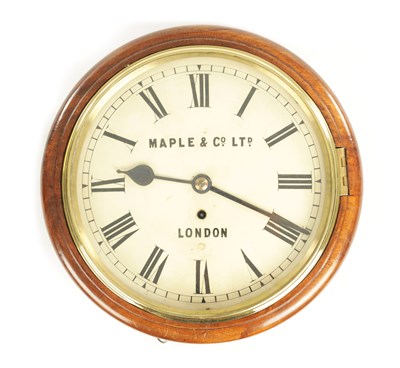 Lot 1077 - MAPLE & CO. LTD. LONDON. A 19TH CENTURY EIGHT-DAY FUSEE MAHOGANY DIAL CLOCK